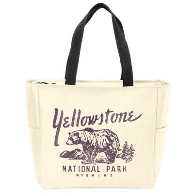 Yellowstone National Park Bear Graphic Zip Tote Bag