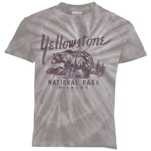 Yellowstone National Park Bear Graphic Kids Tie-Dye T-Shirt