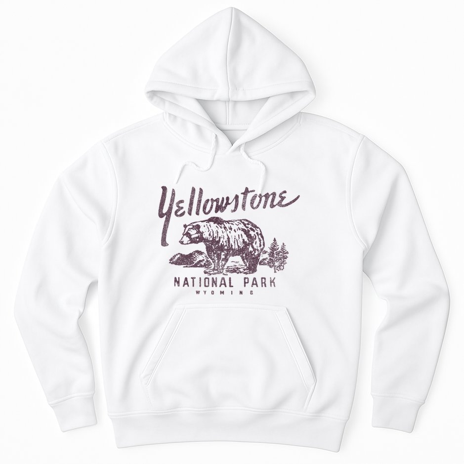Yellowstone National Park Bear Graphic Hoodie