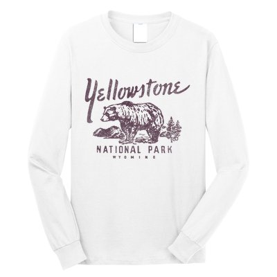 Yellowstone National Park Bear Graphic Long Sleeve Shirt