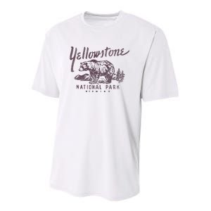 Yellowstone National Park Bear Graphic Youth Performance Sprint T-Shirt