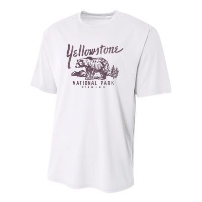 Yellowstone National Park Bear Graphic Youth Performance Sprint T-Shirt