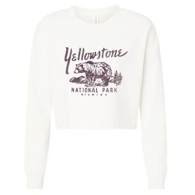 Yellowstone National Park Bear Graphic Cropped Pullover Crew