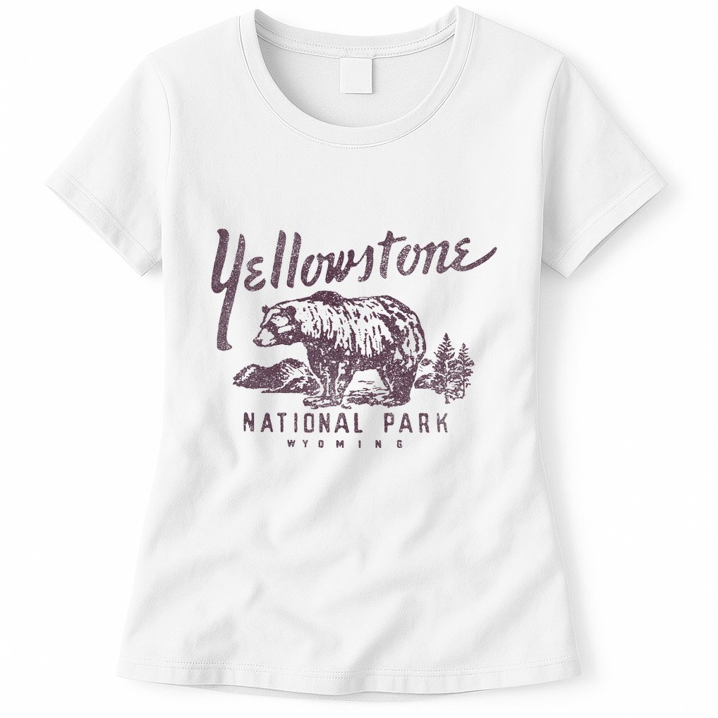 Yellowstone National Park Bear Graphic Womens T-Shirt