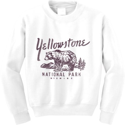 Yellowstone National Park Bear Graphic Kids Sweatshirt