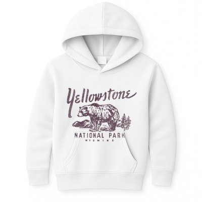 Yellowstone National Park Bear Graphic Kids Hoodie