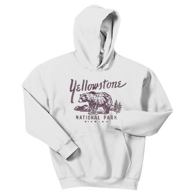 Yellowstone National Park Bear Graphic Kids Hoodie