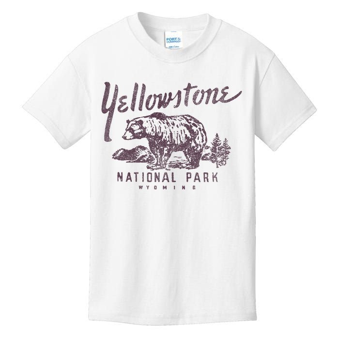 Yellowstone National Park Bear Graphic Kids T-Shirt