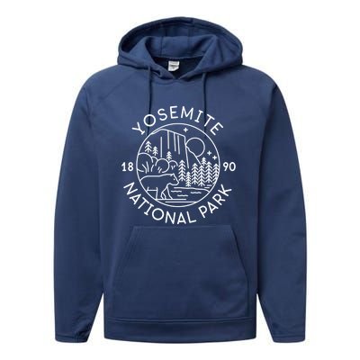 Yosemite National Park 1890 California Cute Gift Performance Fleece Hoodie