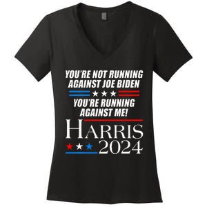 YouRe Not Running Against Joe Biden Kamala Harris Debate Women's V-Neck T-Shirt