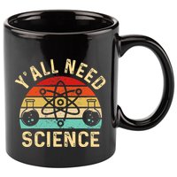 YAll Need Science Retro Teacher Student Funny Nerd Science 11oz C Handle Ceramic Mug