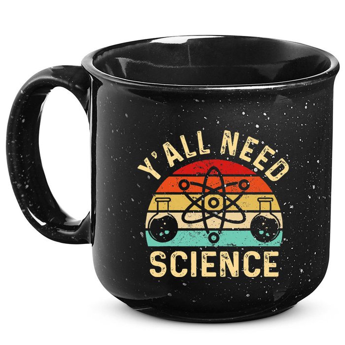 YAll Need Science Retro Teacher Student Funny Nerd Science 15oz Campfire Ceramic Mug