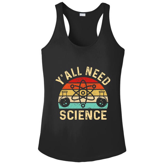 YAll Need Science Retro Teacher Student Funny Nerd Science Ladies PosiCharge Competitor Racerback Tank