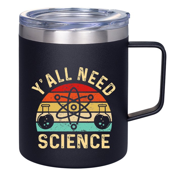 YAll Need Science Retro Teacher Student Funny Nerd Science 12oz Stainless Steel Coffee Mug