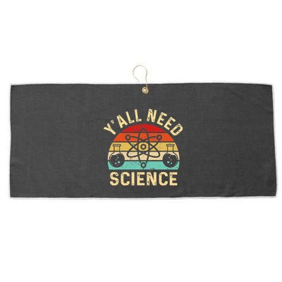 YAll Need Science Retro Teacher Student Funny Nerd Science Large Microfiber Waffle Golf Towel