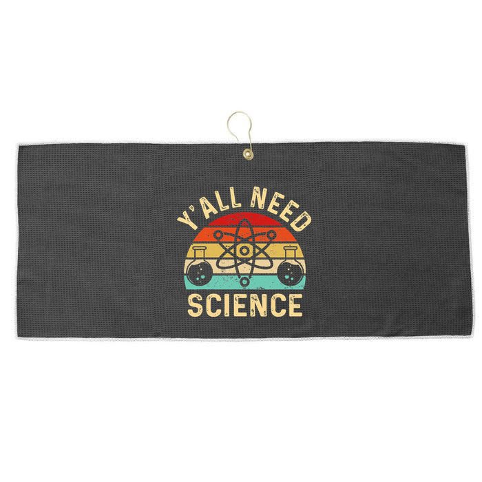 YAll Need Science Retro Teacher Student Funny Nerd Science Large Microfiber Waffle Golf Towel