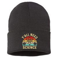 YAll Need Science Retro Teacher Student Funny Nerd Science Sustainable Knit Beanie
