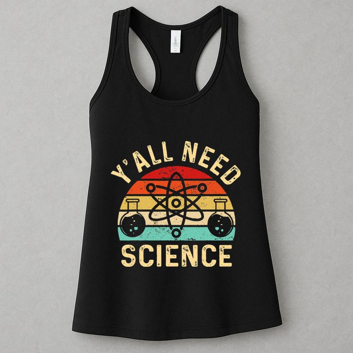 YAll Need Science Retro Teacher Student Funny Nerd Science Womens Tank Top