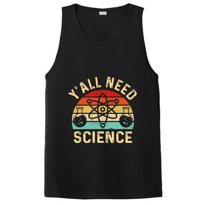 YAll Need Science Retro Teacher Student Funny Nerd Science PosiCharge Competitor Tank