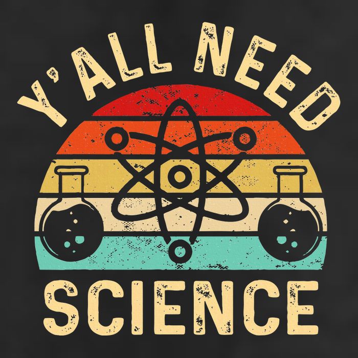 YAll Need Science Retro Teacher Student Funny Nerd Science Golf Towel