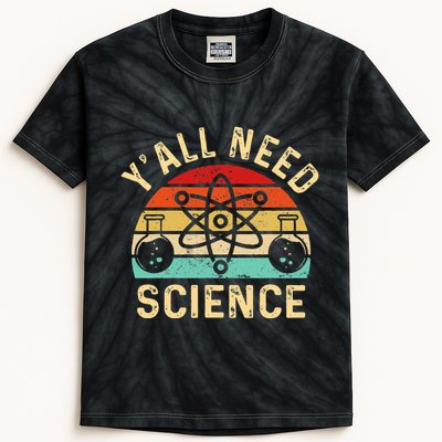 YAll Need Science Retro Teacher Student Funny Nerd Science Kids Tie-Dye T-Shirt