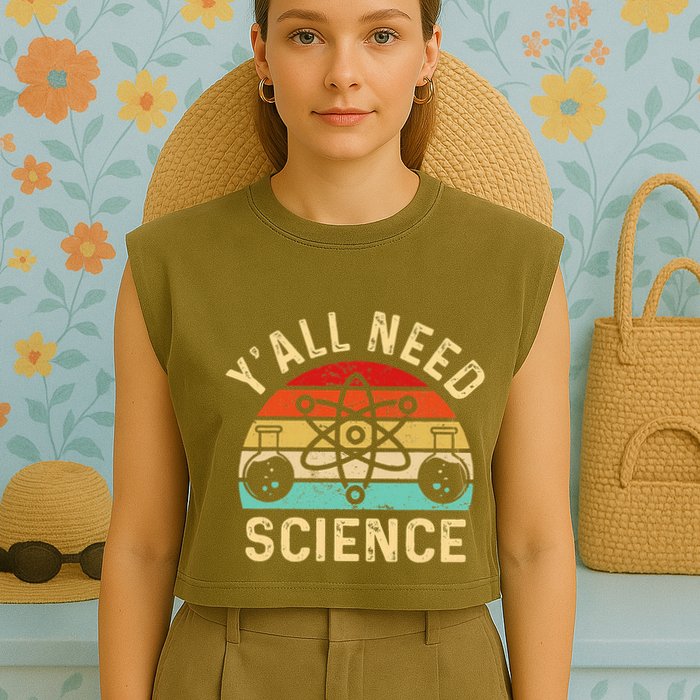 YAll Need Science Retro Teacher Student Funny Nerd Science Garment-Dyed Women's Muscle Tee