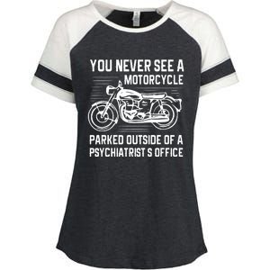 You Never See A Motorcycle Parked Outside Enza Ladies Jersey Colorblock Tee