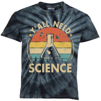 Yall Need Science Chemistry Biology Physics Teacher Student Science Puns & Facts Kids Tie-Dye T-Shirt