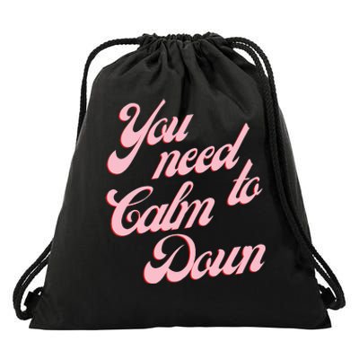 You Need To Calm Down Vintage Retro Drawstring Bag