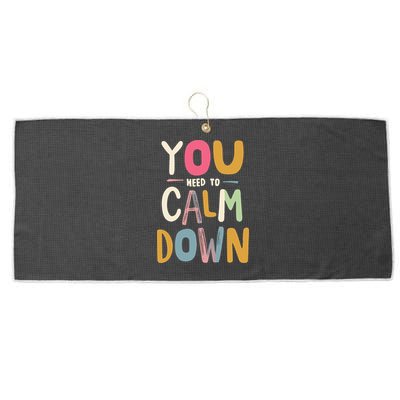 You need to calm down Large Microfiber Waffle Golf Towel