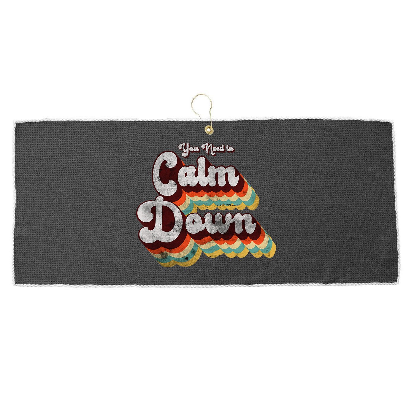 You Need To Calm Down Classic Retro Vintage Pride 80’s Gift Large Microfiber Waffle Golf Towel