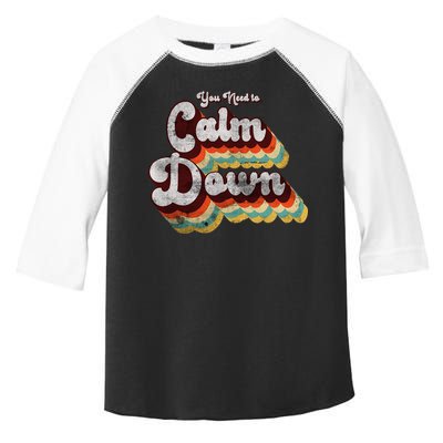 You Need To Calm Down Classic Retro Vintage Pride 80’s Gift Toddler Fine Jersey T-Shirt