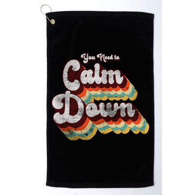 You Need To Calm Down Classic Retro Vintage Pride 80’s Gift Golf Towel