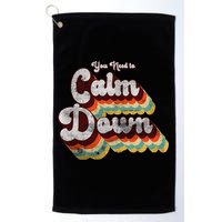 You Need To Calm Down Classic Retro Vintage Pride 80’s Gift Golf Towel