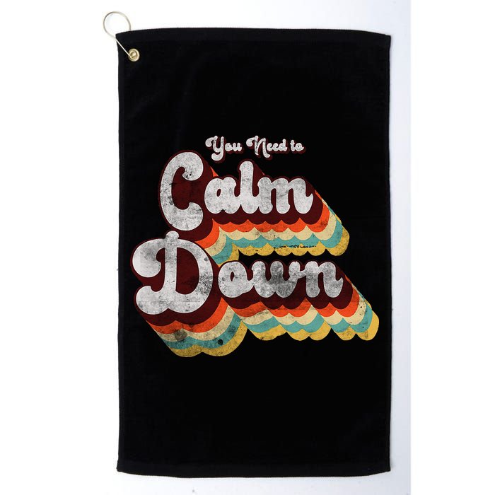 You Need To Calm Down Classic Retro Vintage Pride 80’s Gift Golf Towel