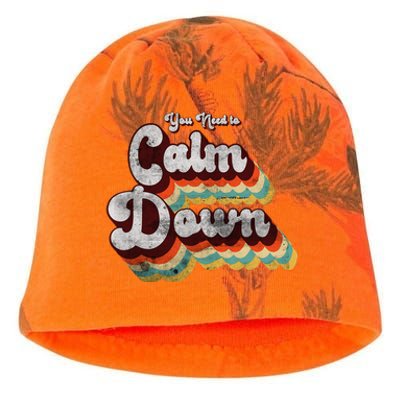 You Need To Calm Down Classic Retro Vintage Pride 80’s Gift Kati - Camo Knit Beanie