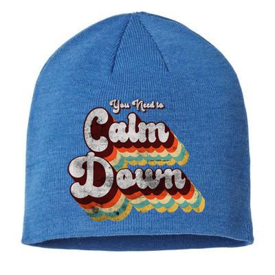 You Need To Calm Down Classic Retro Vintage Pride 80’s Gift Sustainable Beanie