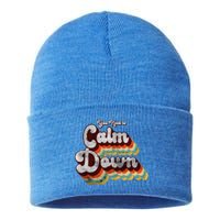 You Need To Calm Down Classic Retro Vintage Pride 80’s Gift Sustainable Knit Beanie