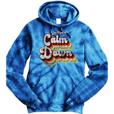 You Need To Calm Down Classic Retro Vintage Pride 80’s Gift Tie Dye Hoodie