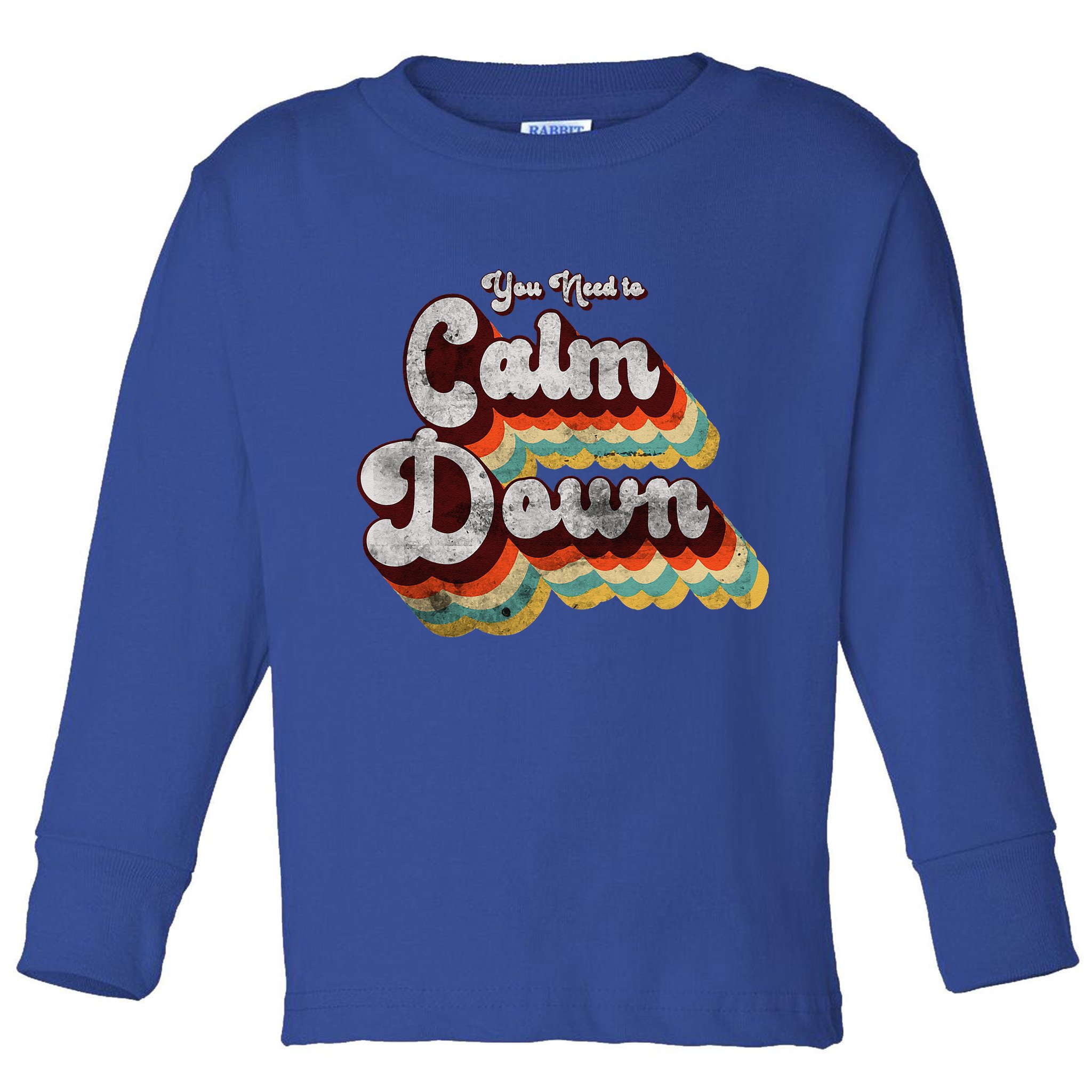 You Need To Calm Down Classic Retro Vintage Pride 80’s Gift Toddler Long Sleeve Shirt