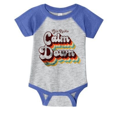You Need To Calm Down Classic Retro Vintage Pride 80’s Gift Infant Baby Jersey Bodysuit