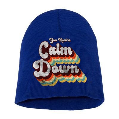 You Need To Calm Down Classic Retro Vintage Pride 80’s Gift Short Acrylic Beanie