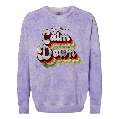 You Need To Calm Down Classic Retro Vintage Pride 80’s Gift Colorblast Crewneck Sweatshirt