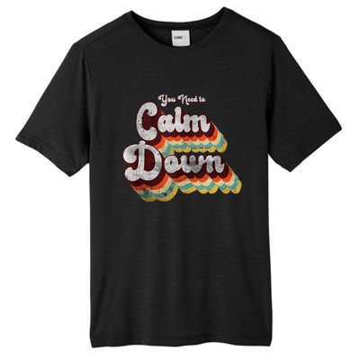 You Need To Calm Down Classic Retro Vintage Pride 80’s Gift Tall Fusion ChromaSoft Performance T-Shirt