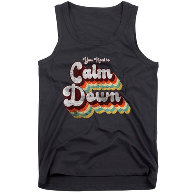 You Need To Calm Down Classic Retro Vintage Pride 80’s Gift Tank Top