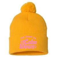 You Need To Calm Down Groovy Retro Cute Funny Pom Pom 12in Knit Beanie