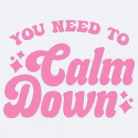 You Need To Calm Down Groovy Retro Cute Funny Sueded Cloud Jersey T-Shirt