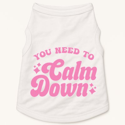 You Need To Calm Down Groovy Retro Cute Funny Doggie Tank