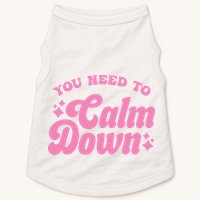 You Need To Calm Down Groovy Retro Cute Funny Doggie Tank