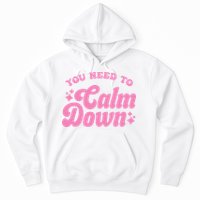 You Need To Calm Down Groovy Retro Cute Funny Hoodie